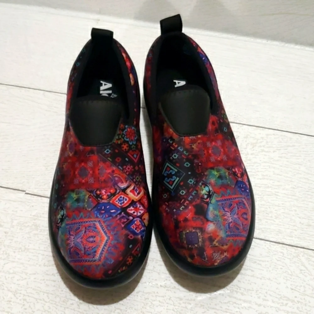 Alegria 36 slip resistant floral sintetic loafers woman shoes